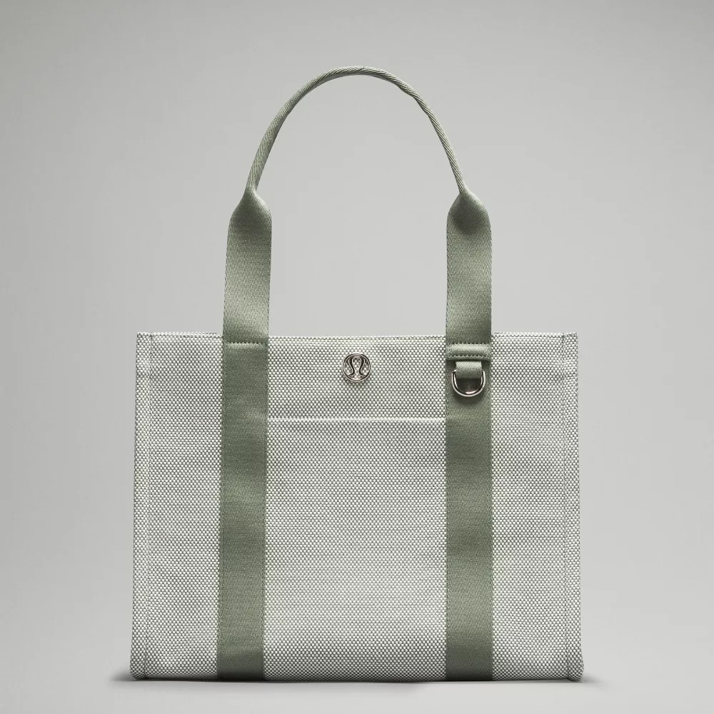 ‼️SOLD‼️Lululemon Two Tone Canvas Tote Bag Large 10L Grey Eucalyptus Ivory